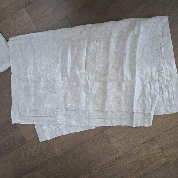 Restoration Hardware Embroidered Palmette Linen KING LOUNGER Sham Grey NEW - Picture 8 of 11